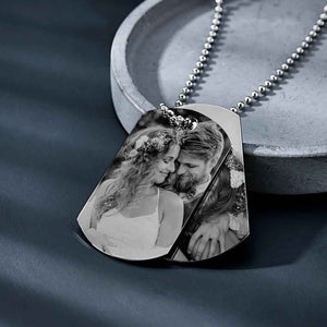 Custom Double Dog Tag Necklace Personalised Jewellery for Men's Wedding Gift