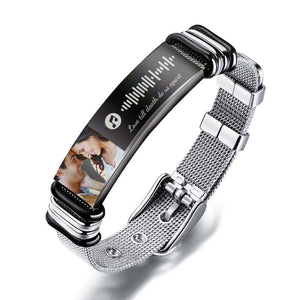 Gift for Him Photo Bracelet Music Code Bracelet Metal Bracelet Scannble Music Gift