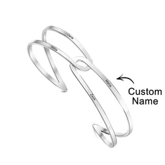 Personalised Adjustable Couple Bracelet | Engraved Bridesmaid Gift