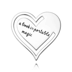 Custom Engraved Heart Metal Bookmark with Text