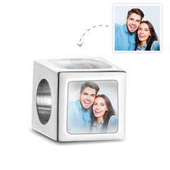 Custom Four-Sided Photo Charm Square Copper Charm Creative Gift for Women