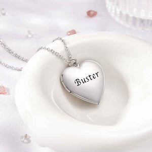 Custom Photo Engraved Necklace Heart-shaped Locket Necklace Creative Gift