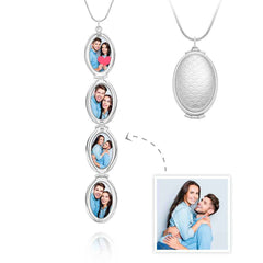 Custom Photo Necklace Container Oval Locket Pendant Necklace Gift for Women