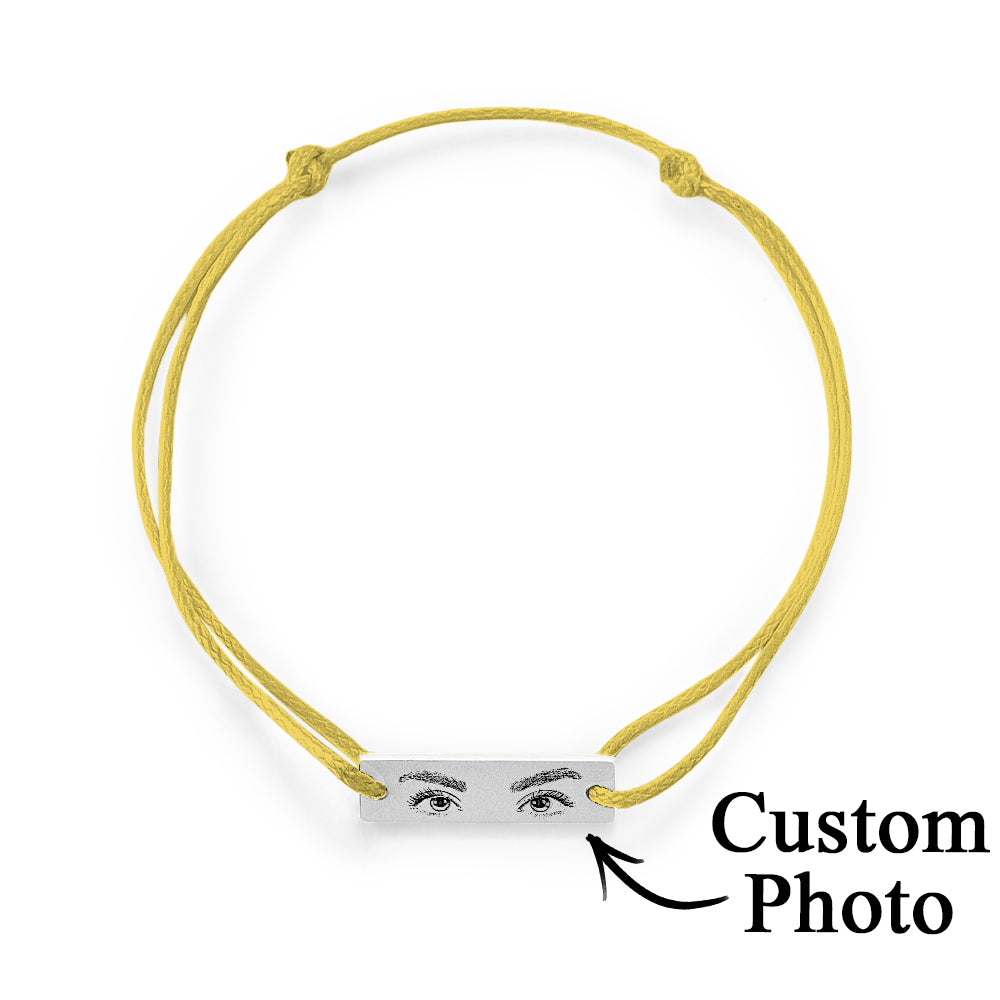 Gift-ready packaging for customised engraved love gift — personalised eyes photo bracelet presented in elegant box
