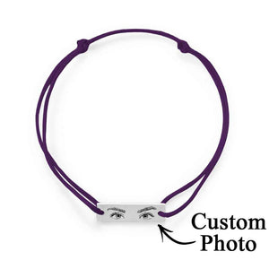 Custom Engraved Bracelet With Eyes Photo Eyes of Love Bracelet