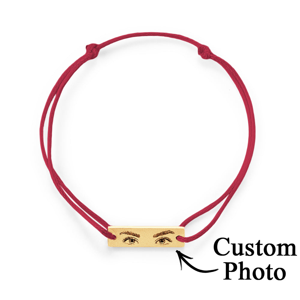 Multiple bracelet options laid out to suggest gifting ideas — personalised engraved eyes for parents, partners or memorials