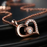 Photo Projection Necklace With Eternal Flower Jewelry Box Gifts for Mum - 2 Colors