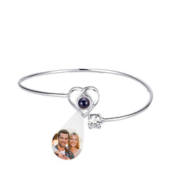 Personalised Photo Projection Bracelet | Engraved Heart Jewellery Gift