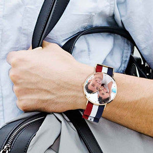 Personalised Color Nylon Strap Photo Watch for Men 40mm