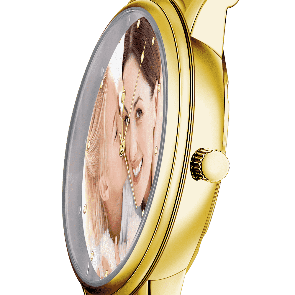 Personalised Engraved Photo Watch - Custom Alloy Strap Unisex Watch