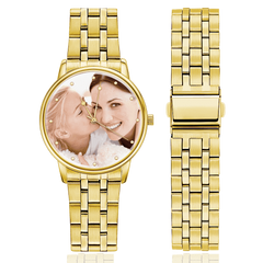 Personalised Engraved Photo Watch - Custom Alloy Strap Unisex Watch