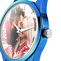 Personalised Men's & Women's Photo Watch with Leather Strap