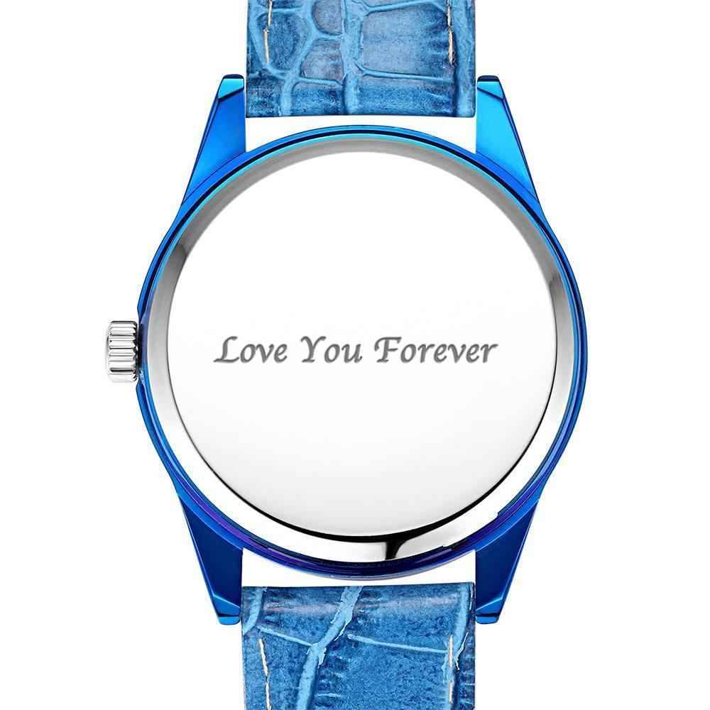 Personalized Men's Photo Watch with Leather Strap