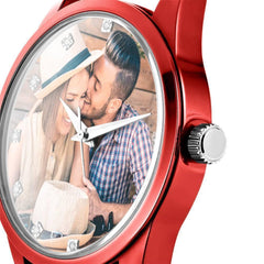 Personalised Men's & Women's Photo Watch with Leather Strap