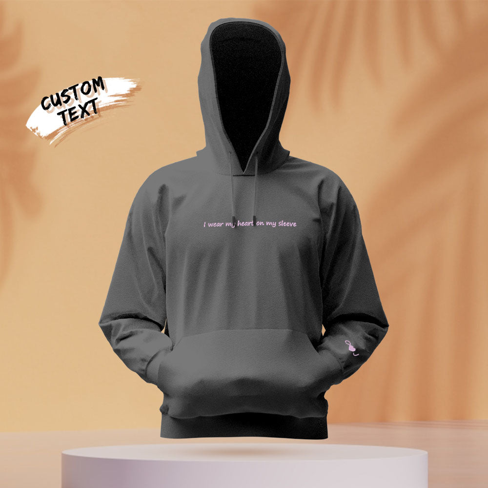 Gift-ready personalised hoodie shown in premium packaging — perfect for Valentine's Day or anniversary presents