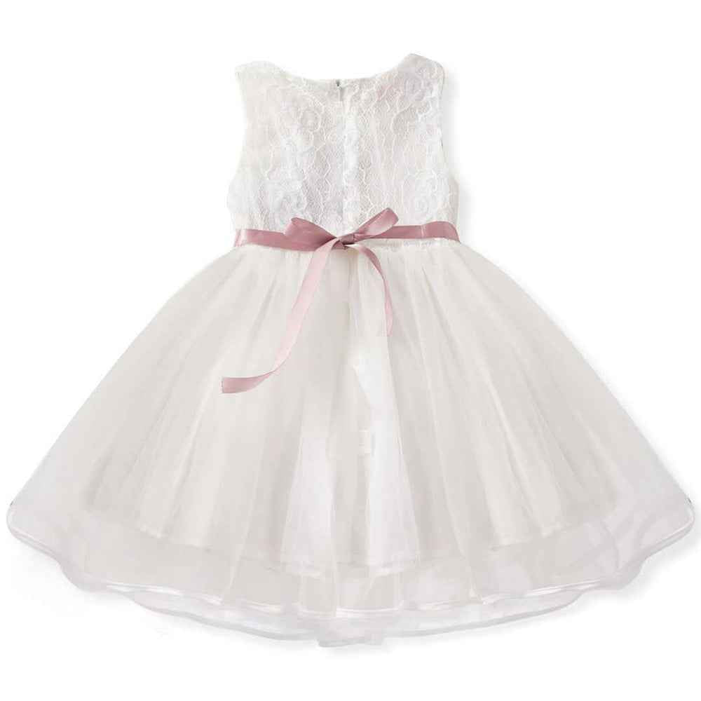 Flower Girl Dress Bridesmaid Girls Dress Sleeveless Patchwork Lace Dresses