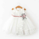 Flower Girl Dress Bridesmaid Girls Dress Sleeveless Patchwork Lace Dresses