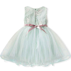Flower Girl Dress Bridesmaid Girls Dress Sleeveless Patchwork Lace Dresses