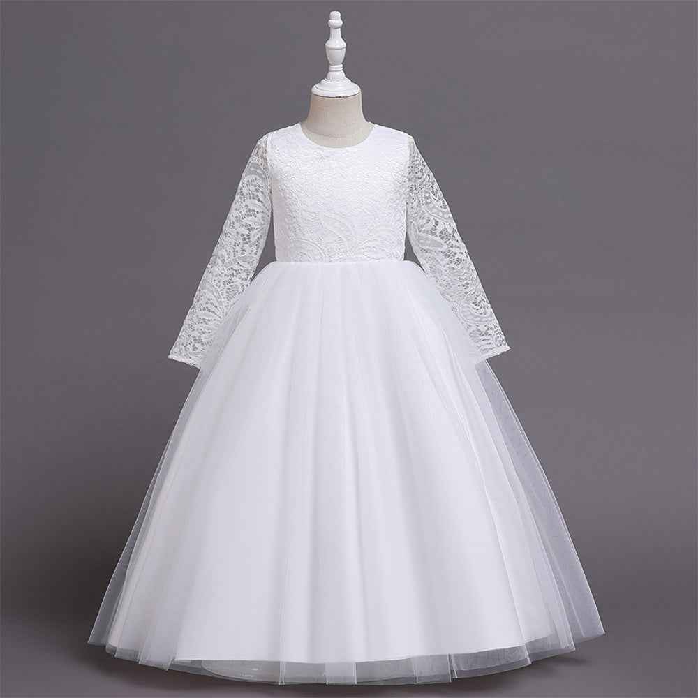 Flower Girl Dress Boho Flower Girl Toddler Junior Bridesmaid Fall Flower Girl Tulle Flower Girl Long Sleeve Flower Girl Dress