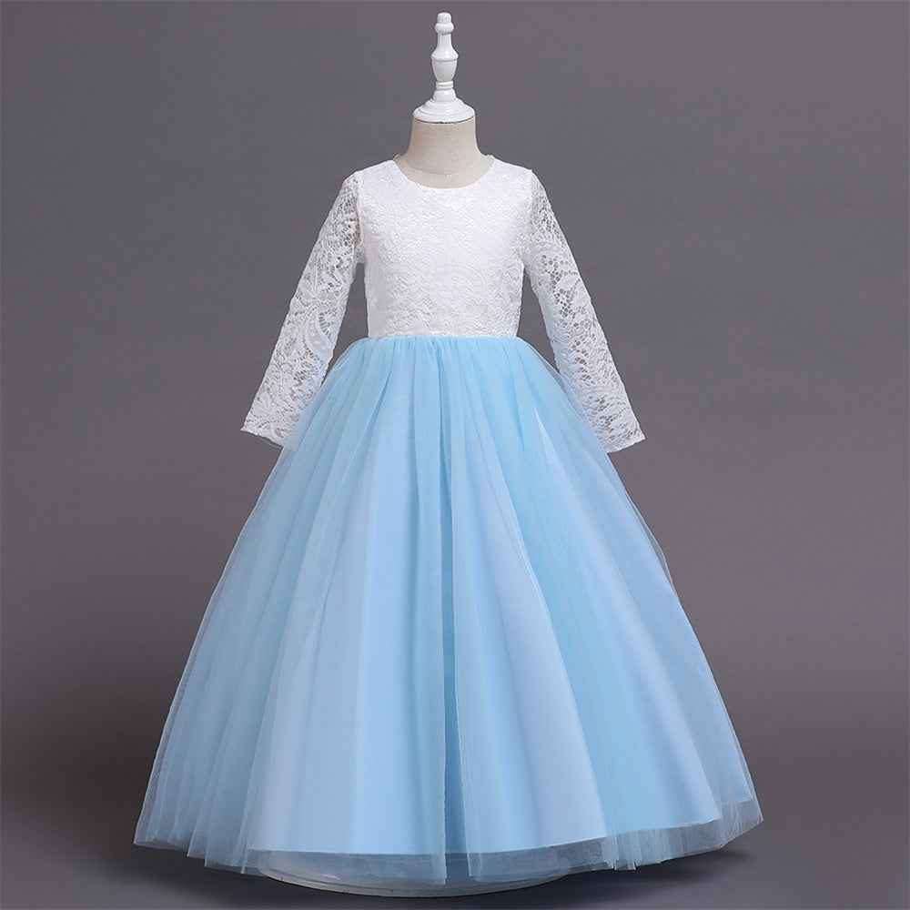 Flower Girl Dress Boho Flower Girl Toddler Junior Bridesmaid Fall Flower Girl Tulle Flower Girl Long Sleeve Flower Girl Dress