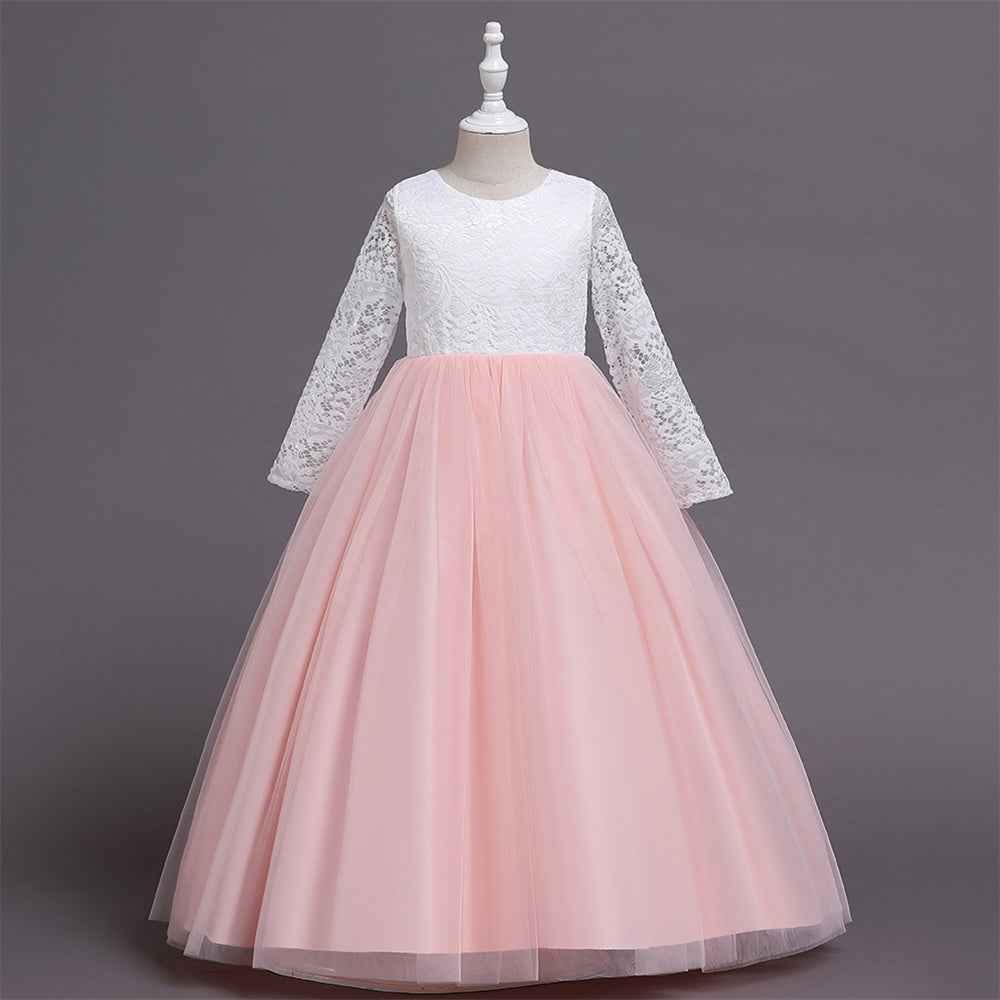 Flower Girl Dress Boho Flower Girl Toddler Junior Bridesmaid Fall Flower Girl Tulle Flower Girl Long Sleeve Flower Girl Dress
