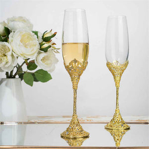 Vintage Champagne Flutes Glass Goblets Wedding Gifts