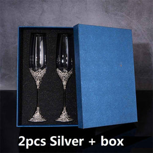 Vintage Champagne Flutes Glass Goblets Wedding Gifts