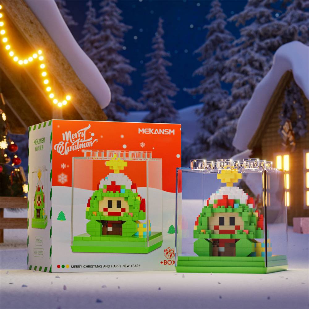 Durable plastic Christmas building blocks designed for repeated play — great for holiday craft sessions