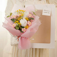 Crochet Flowers Bouquet Handmade Knitted Tulip Bouquet Wedding Gift