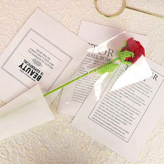 Red Rose Handmade Knitted Flower