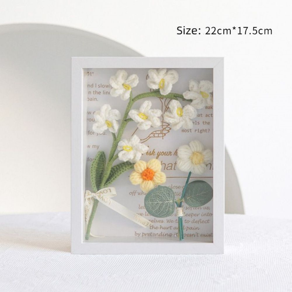 Handmade Crochet Flower Shadowbox Frame - Personalised Photo Display | Home Décor Gift