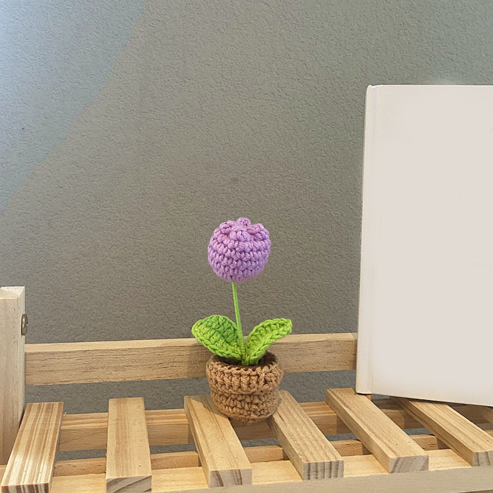 Handmade Crochet Potted Plant | Hand Woven Knitted Flower Arrangement | Unique Craft Gift