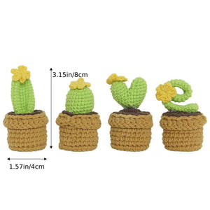 Love Handmade Crochet Completed Hand Woven Knitted Potted Plants Gift for Handicraft Lover