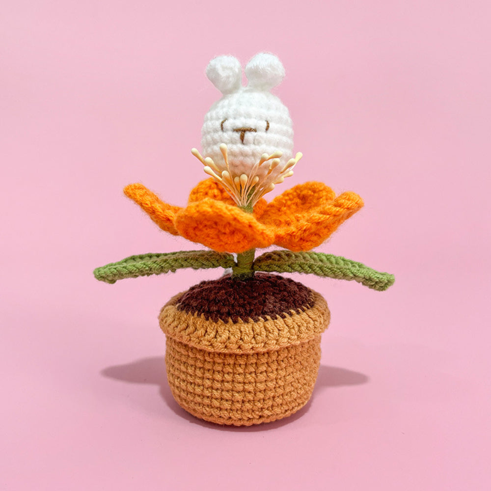Personalised Crochet Flower Night Light - Handmade Home Decor Lamp Gift