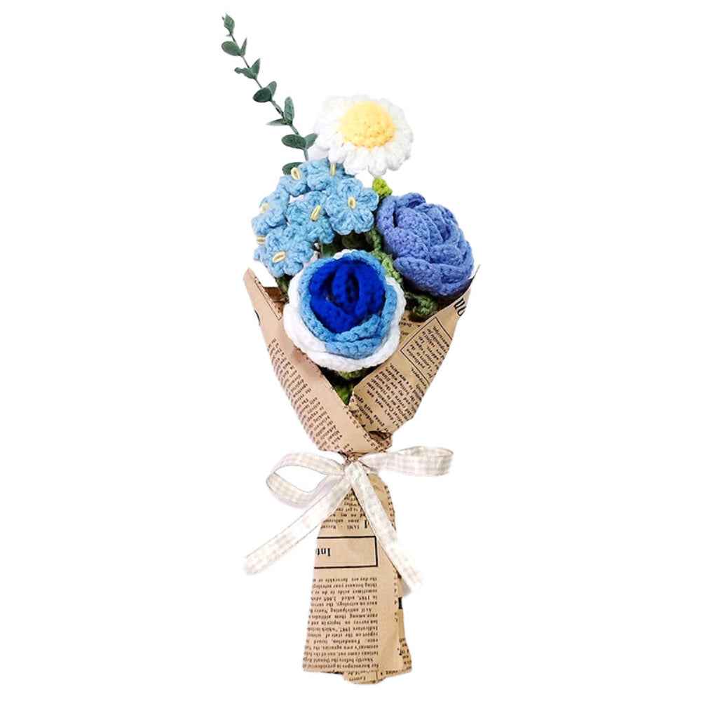 Crochet Flowers Bouquet Handmade Knitted Rose Bouquet Gift for Her Wedding Gift