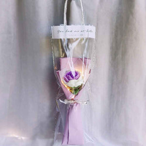 1pc Crochet Flower Handmade Knitted Flower with Light Strip Gift for Lovers Wedding Gift