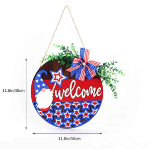 4th of July Pentagram Welcome Door Sign Independence Day Decorations Front Door Hanger
