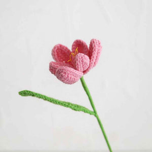 1pc Handmade Knitted Flower Blooming Tulip Crochet Flower Gift for Her