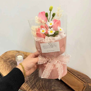 Pipe Cleaner Flowers Bouquet Handmade Twist Stick Bouquet Gift for Her Wedding Gift