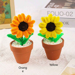 Pipe Cleaner Potted Plant Handmade Twist Stick Flowers Gift for Lover