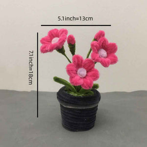 Pipe Cleaner Potted Plant Handmade Twist Stick Flowers Gift for Her or Him