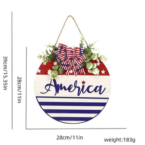 Welcome Door Sign 4th of July Independence Day Decorations Front Door Hanger Gifts