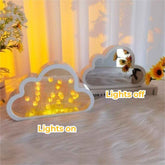 DIY Cloud Tulip Mirror Night Light Simulation Flower Bedroom Sleeping Table Lamp