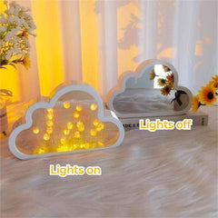 DIY Cloud Tulip Mirror Night Light Simulation Flower Bedroom Sleeping Table Lamp