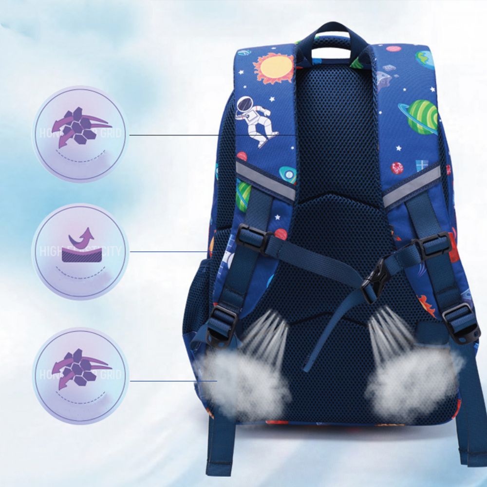 Personalised Rainbow Astronaut kids backpack example – custom name option for birthday or Christmas gift