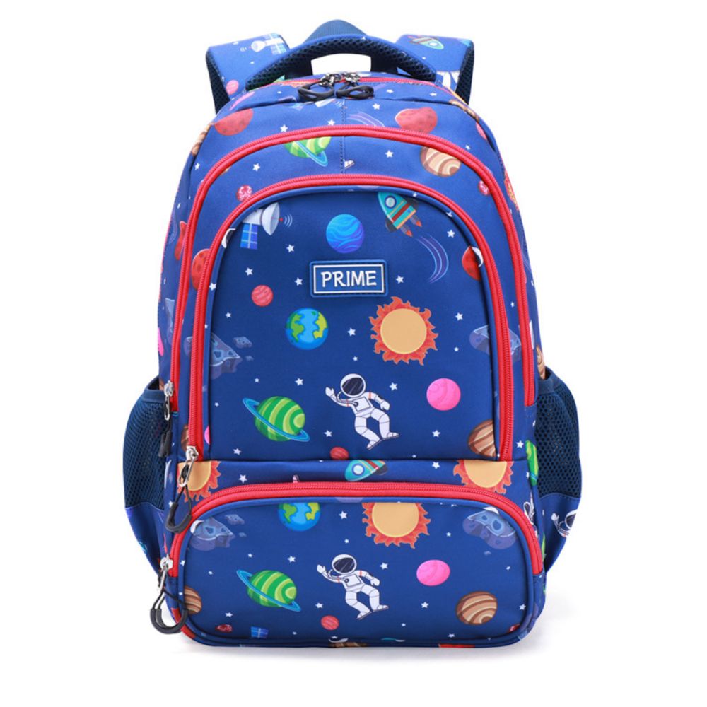 Sturdy base and reinforced stitching detail on Rainbow Astronaut toddler backpack for daily preschool use