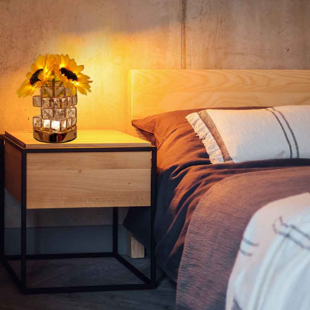 Romantic Sunflower Night Light Cube Flower Lamp Home Decor Gifts