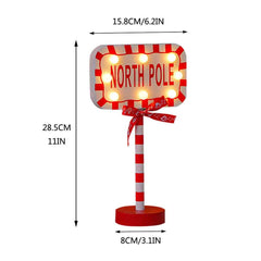 LED Wooden Christmas Light Board For Home Santa Stop Here First Sign Christmas Decoration