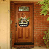 Welcome Sign with Light for Front Door Wood Farmhouse Wreath Porch Decor Hanging Decoration Gifts