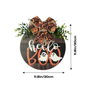 Halloween Welcome Sign for Front Door Wood Farmhouse Wreath Porch Decor Hanging Decoration Gifts